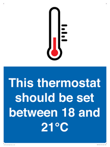 This thermostat should be set between 18 and 21°C
